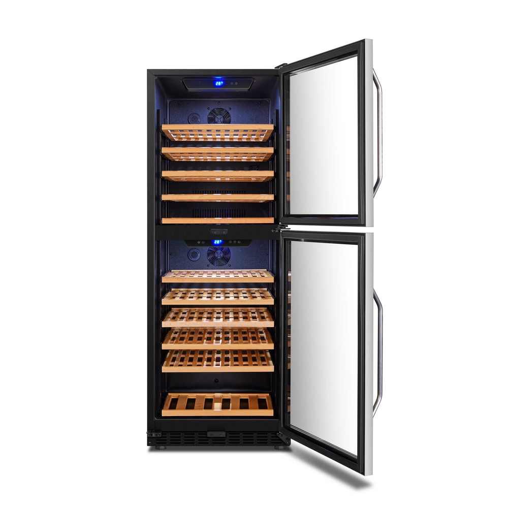 380L Double Doors Dual Zone Compressor Fan Cooling Wine Cooler