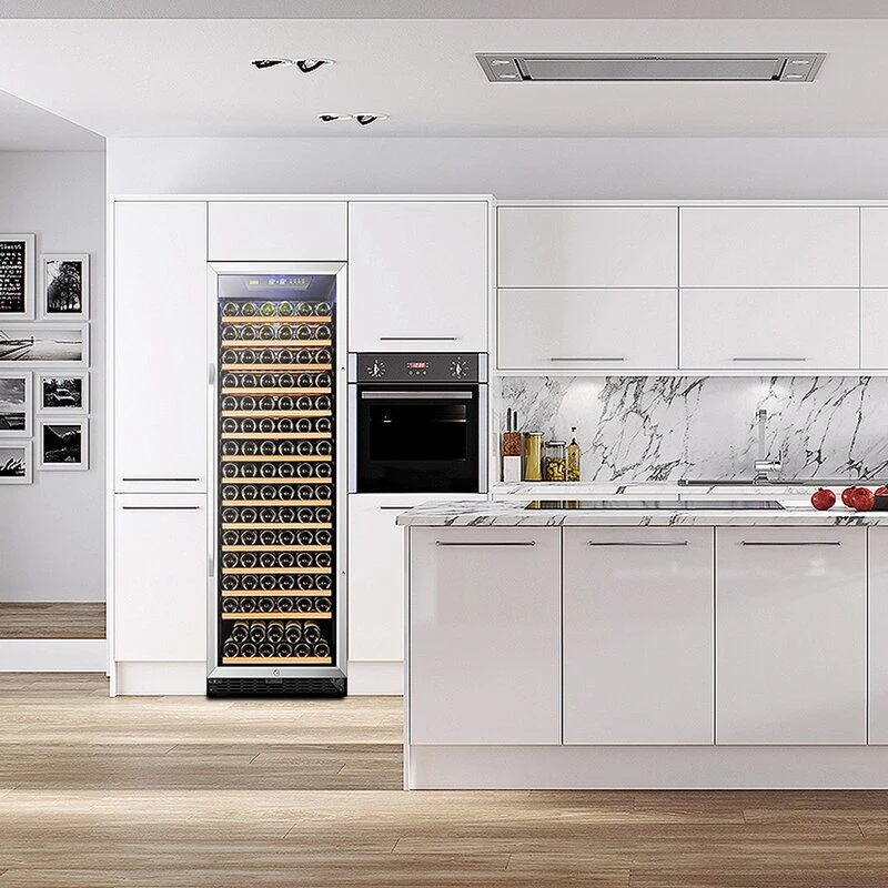 Seamless Ss Door Frame 168~171 Bottles Single Zone Wine Cooler/Wine Fridge