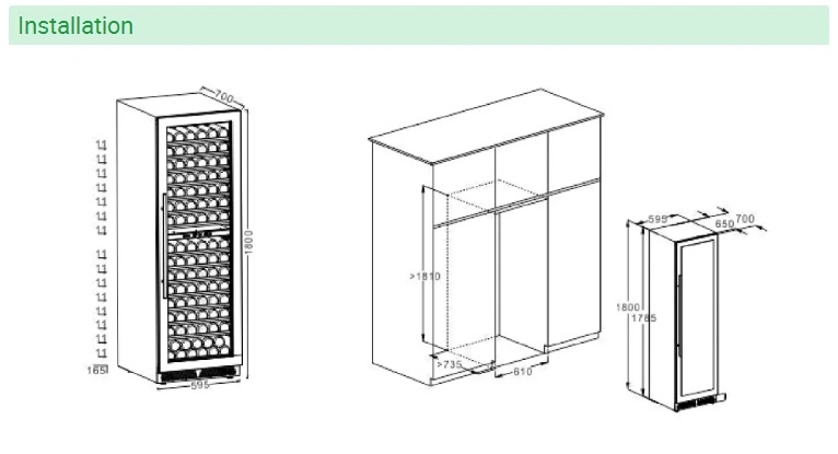 Custom Built-in Compressor Single-Zone Beverage Cooler Wine Fridge