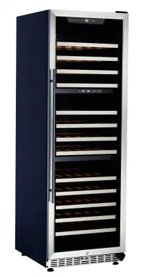 450L Triple Zone 149 Garrafas Refrigerador de Vinho/Refrigerador de Vinho/Refrigerador de Vinho com Prateleiras Frontais de Aço Inoxidável